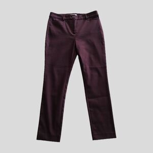 LOFT Purple Sutton Skinny Stretch Cotton Trousers Pants, Womens Size 10